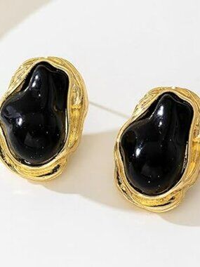 New Big Baroque Pearl Earrings Trendy Gold Pearl Statement Earrings Chunky